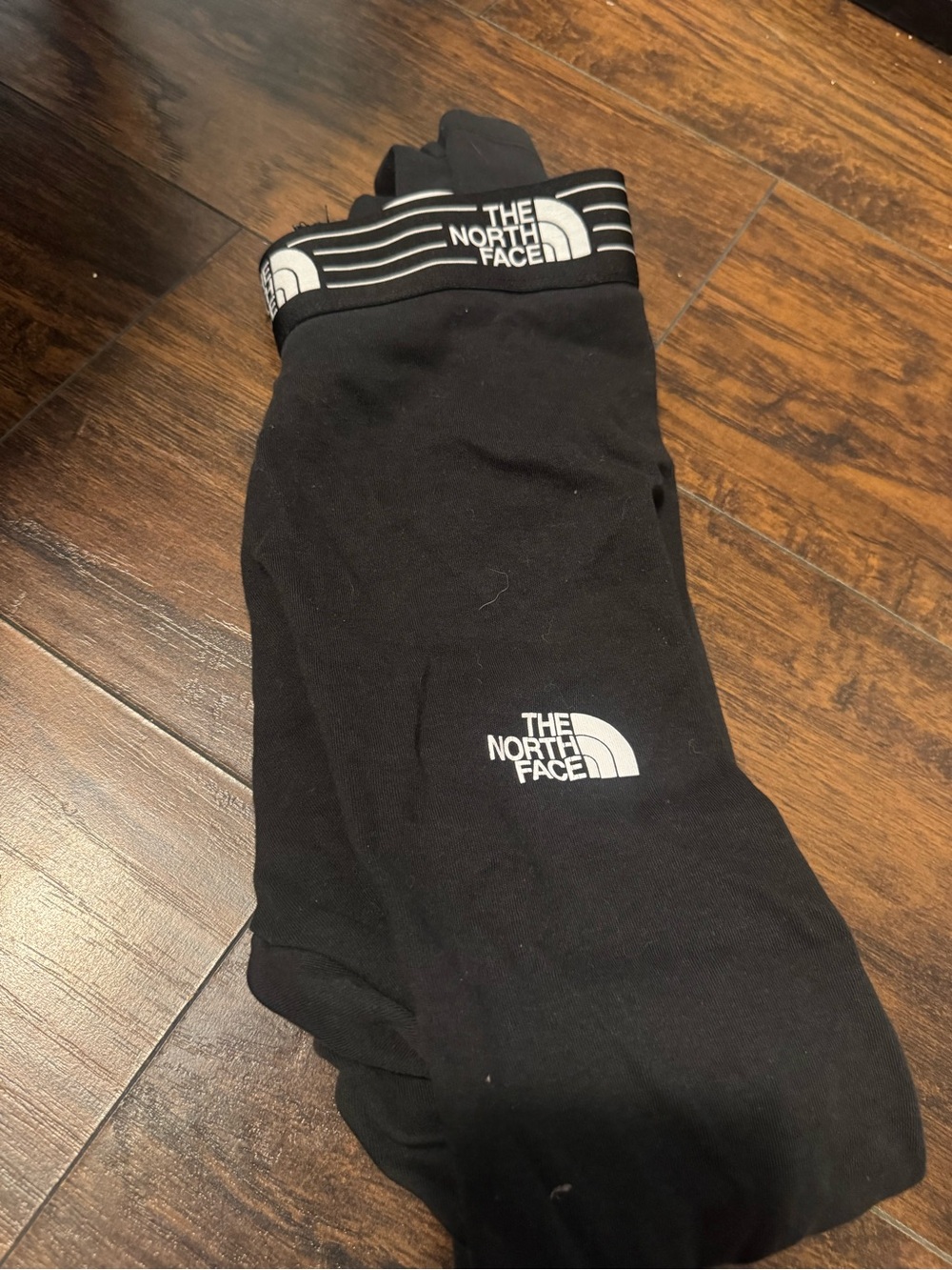 The North Face Black Leggings with White Logo Waistband